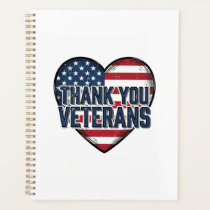 Danke an die Veteranen Patriotisches Herz Vintage- Planer