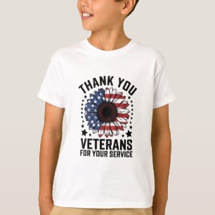 Danke an die Veteranen Sonnenblume Militärveterane T-Shirt