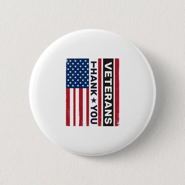 Danke an die Veteranen - Vektor-Design mit abgenut Button (Vorderseite)