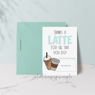 Danke an einen Latte Gift Card Holder Einladung
