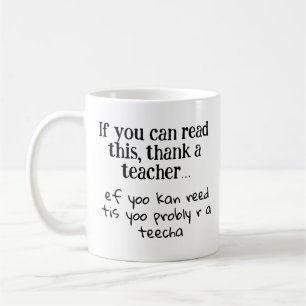 Danke an einen Lehrer Lustige phonetische Kinderga Kaffeetasse