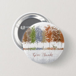 Danke an Erntedank Bäume und einsamen Hirsch Button