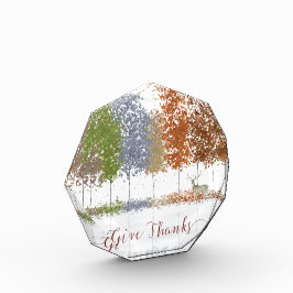 Danke an Erntedank Bäume und einsamen Hirsch Fotoblock