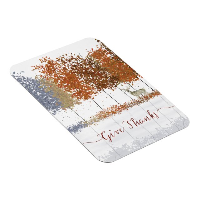 Danke an Erntedank Bäume und einsamen Hirsch Magnet (Rechte Seite)