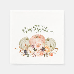 Danke an Floral Pumpkin Paper Napkins Serviette