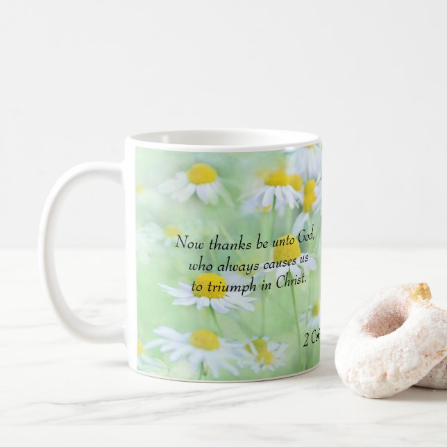 Danke an Gott - 2 Korinther 2:14 Kaffeetasse (Mit Donut)