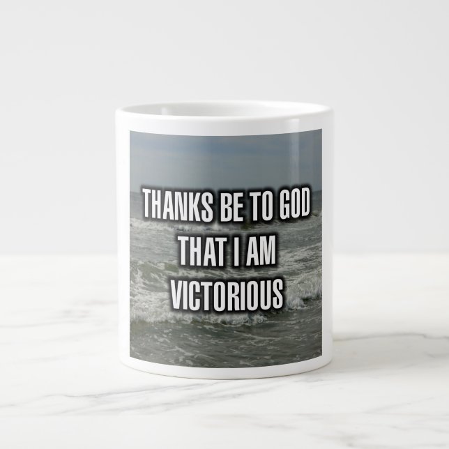 Danke an Gott, dass ich die siegreiche Tasse bin (Vorderseite)