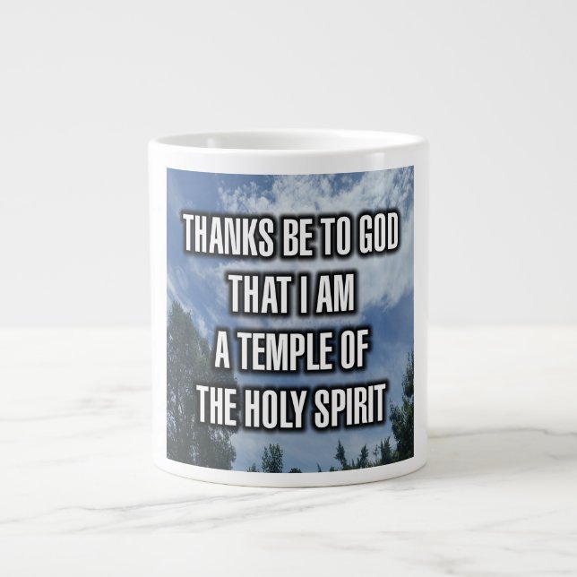 Danke an Gott, dass ich ein Tempel der... Mug Jumbo-Tasse (Vorderseite)