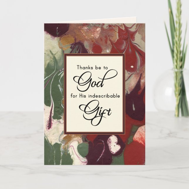 Danke an Gott für sein Geschenk Weihnachten Karte (Vorderseite)