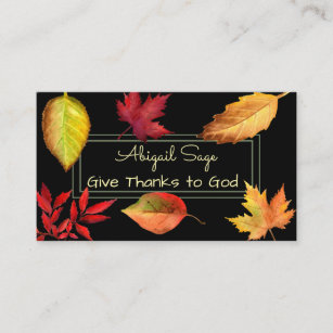Danke an Gott, wunderschöne Herbstblätter Visitenkarte