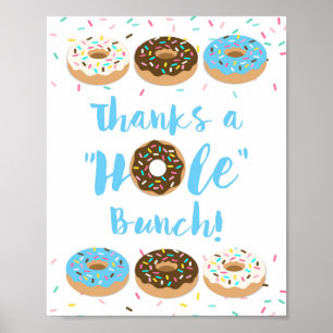 Danke an Hole Bunch Blue Donut Fevor Sign Poster