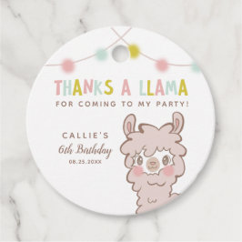 Danke an Llama Alpaca Geburtstagsparty Geschenkanhänger