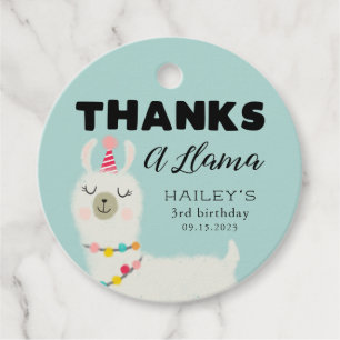 Danke an Llama Birthday Party Geschenkanhänger