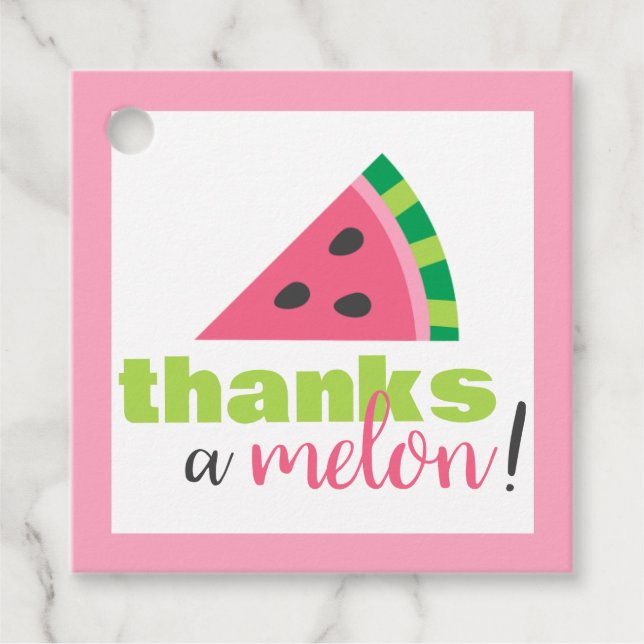Danke an Melon Watermelon Geburtstag Danke Geschenkanhänger (Vorderseite)