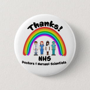 Danke an NHS Doctors Nurses Scientists Rainbow Button