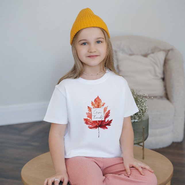Danke an Red Fall Leaf Erntedank T-Shirt (Von Creator hochgeladen)