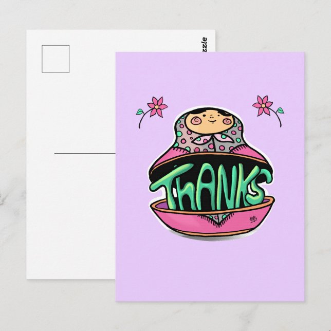 Danke an Russian Doll Postkarte (Vorne/Hinten)