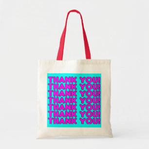 Danke an sie: Niedlich Girly Pink Cyan Vielen Dank Tragetasche