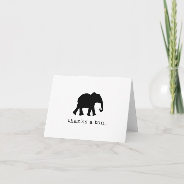 Danke an Ton - Funny Elephant Danke-Card (Vorderseite)