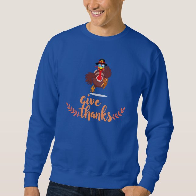 Danke an Turkey Graphic Erntedank Sweatshirt (Vorderseite)