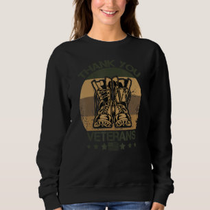 Danke an Veteranen Kampfstiefel Veteranentag Ameri Sweatshirt