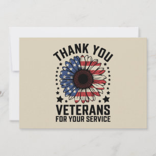 Danke an Veteranen Sonnenblume Militärveteranen Ta Einladung