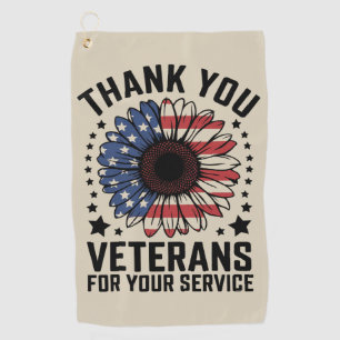 Danke an Veteranen Sonnenblume Militärveteranen Ta Golfhandtuch