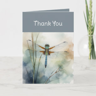 Danke an Watercolor Dragonfly Art Karte