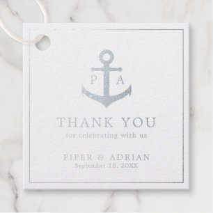 Danke Anker Nautische Hochzeit Silber Geschenkanhänger