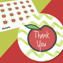 Danke Apple Teacher Zickzack Themed Stickers
