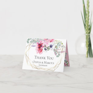 Danke   Aquarell-Rosa-Klatschmohn-Blumenstrauß