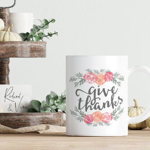 Danke Aquarellblumen-Erntedank Tasse
