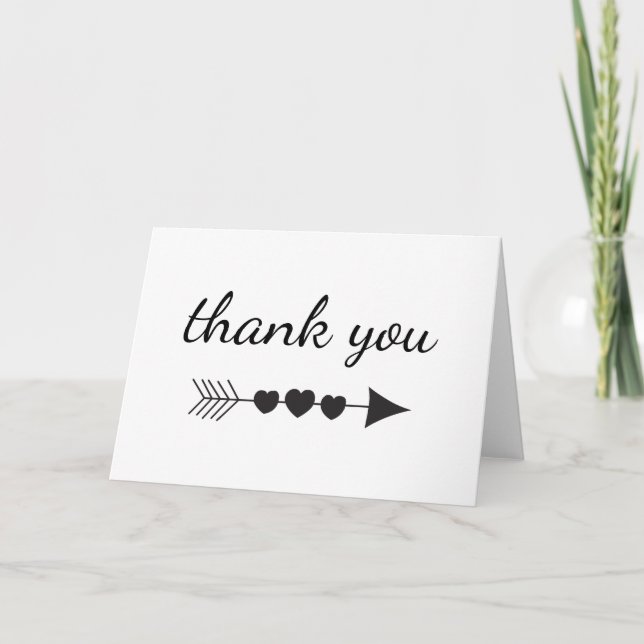 Danke Arrow Hearts Karte (Vorderseite)