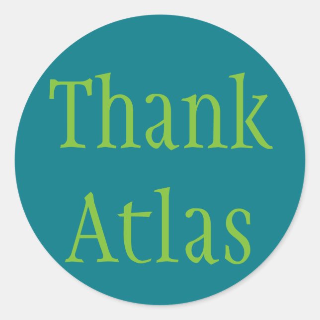 Danke Atlas Runder Aufkleber (Vorderseite)