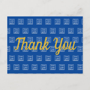Danke auf Blau Ihre Logo-Muster-Vorlage Postkarte
