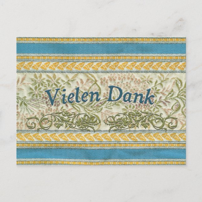 Danke auf Deutsch, feuchtes Vielen Postkarte (Vorderseite)