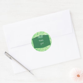 Danke auf grünen Weihnachtsgeschenk-Aufklebern Runder Aufkleber