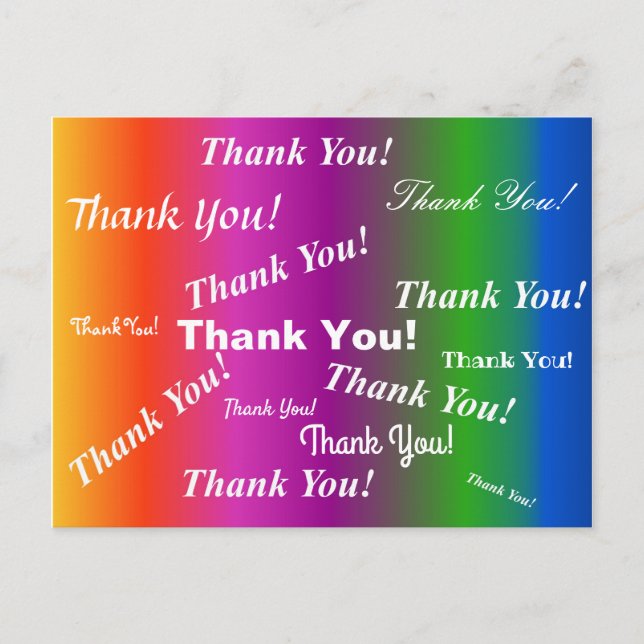Danke! Auf Rainbow Gradient! Postkarte (Vorderseite)