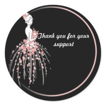 Danke Aufkleber - Rosa Blumenbekleidung Design