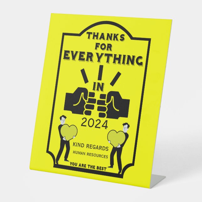 Danke aus dem Personal Sockelschild (Vorderseite)