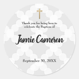 Danke Baby Boy Baptising Christening Runder Aufkleber