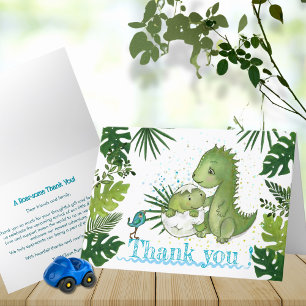 Danke Baby Boy Dino Card - Tropische Vegetation