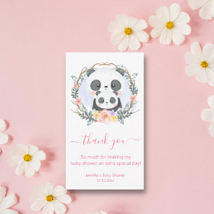 Danke Baby Dusche Aquarell niedlich Pandas pink Mitteilungskarte