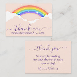 Danke Baby Dusche Regenbogen lila rosa Mitteilungskarte