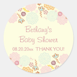 Danke Baby-Duschen-extravagantes modernes Blumen Runder Aufkleber