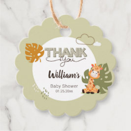 Danke, Baby Giraffe, Einladung zur Kinderdusche Geschenkanhänger