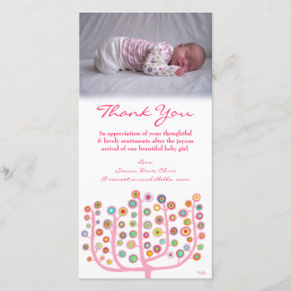 Danke, Baby-Mädchen-Foto-Karten-Schablone zu Dankeskarte