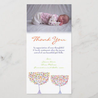 Danke, Baby-Mädchen-Foto-Karten-Schablone zu Dankeskarte