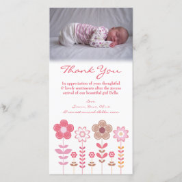 Danke, Baby-Mädchen-Foto-Karten-Schablone zu Dankeskarte
