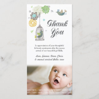 Danke, Baby-Mädchen-Foto-Karten-Schablone zu Dankeskarte